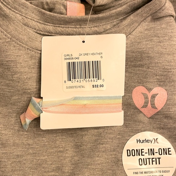 NWT Hurley Girl French Terry Crewneck with matching hair t… - Picture 6 of 6